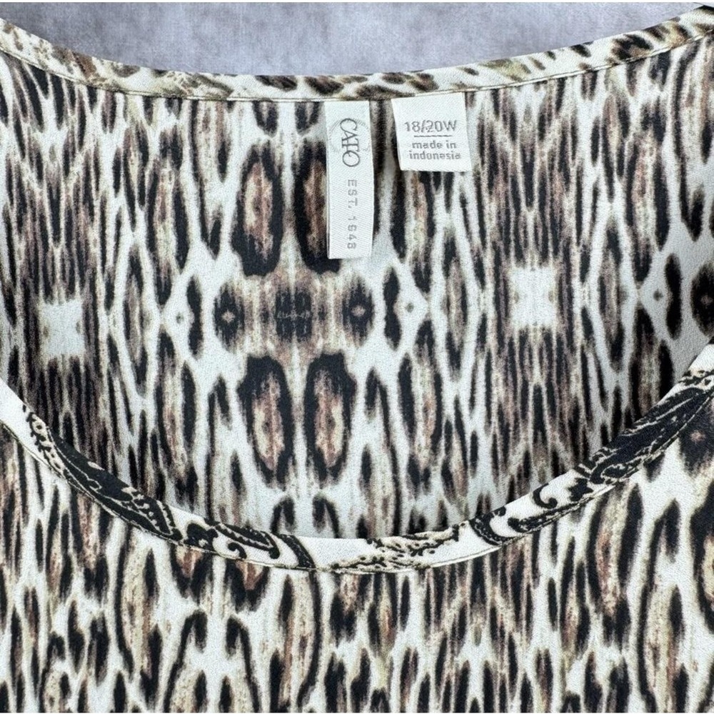 Cato Tunic Shirt Womens 18/20W Animal Print Paisley Boho 3/4 Sleeve Top‎ Plus - Picture 3 of 8